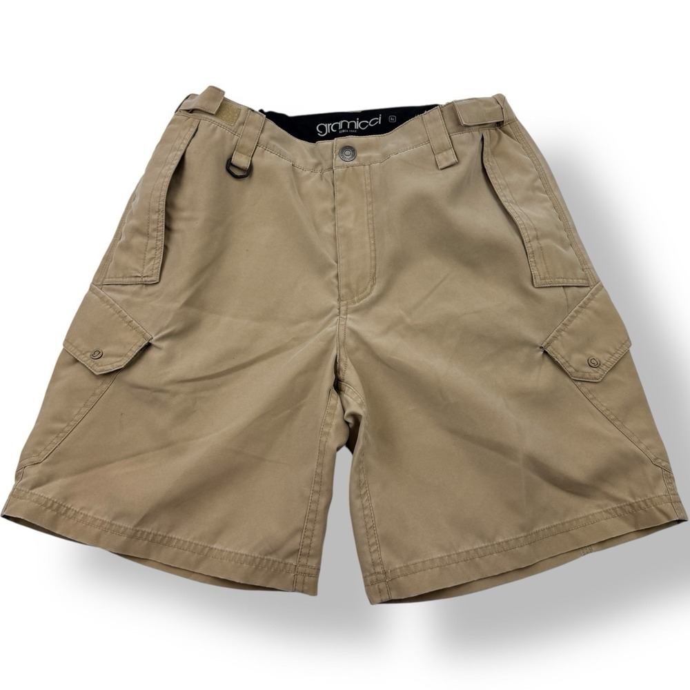 Gramicci Beige Cargo Stretch Adjustable Waist Shorts Polyester Men's 30x9 LNWOT